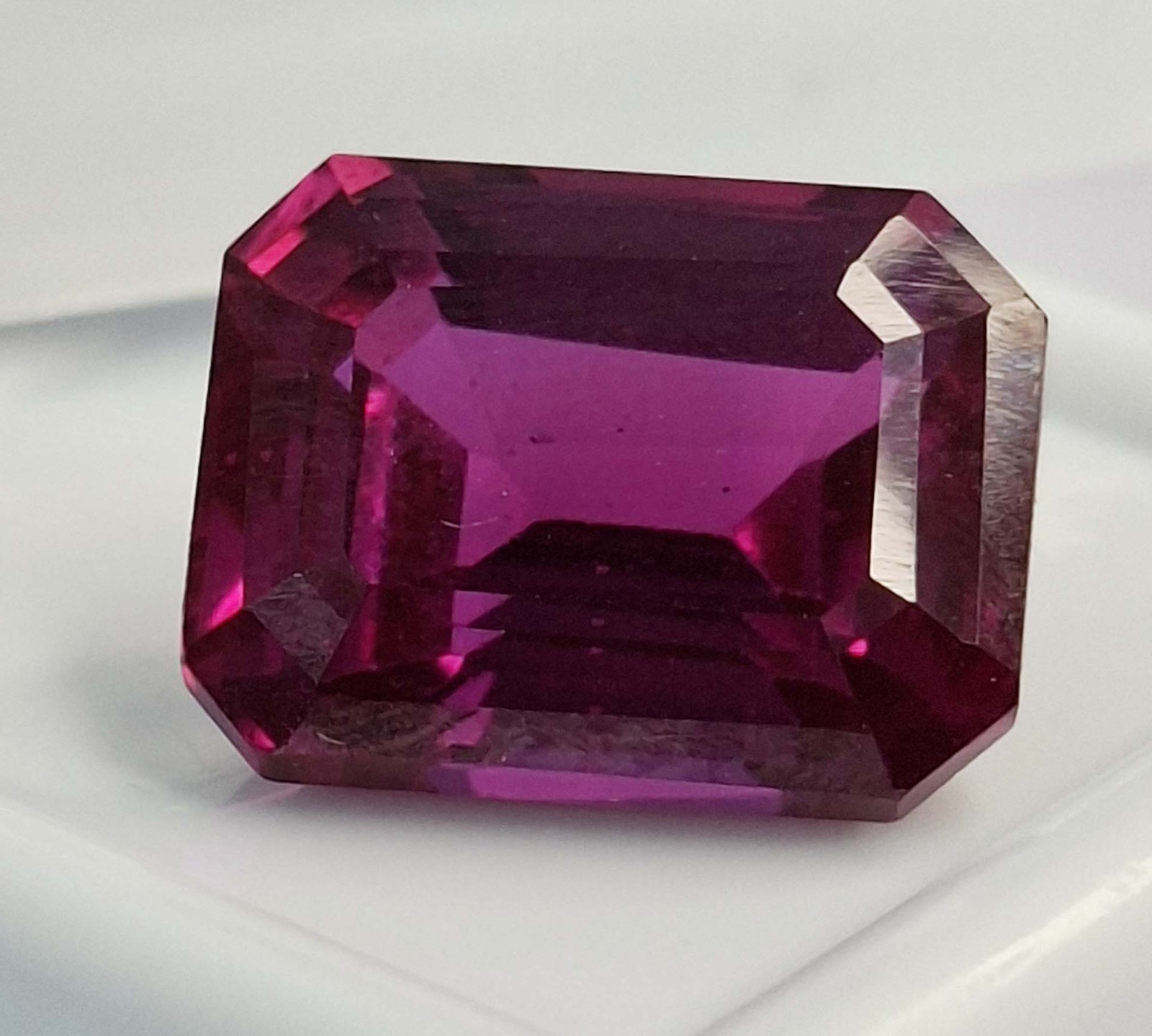 Rhodolite Garnet Natural Emerald Cut 11-13 Ct Certified Loose Gemstone TQ651