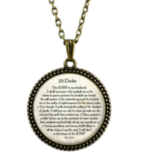 Ladies Pendant Necklace Inspiration Jewelry Psalm 23 – Includes 20″ Chain