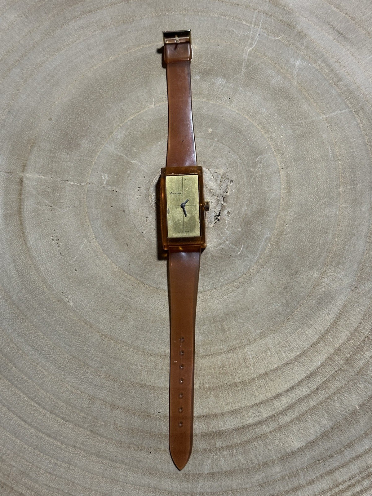 Vintage MOD 1960s 1970s Lucerne Acrylic Watch Swiss Made Funky Rare