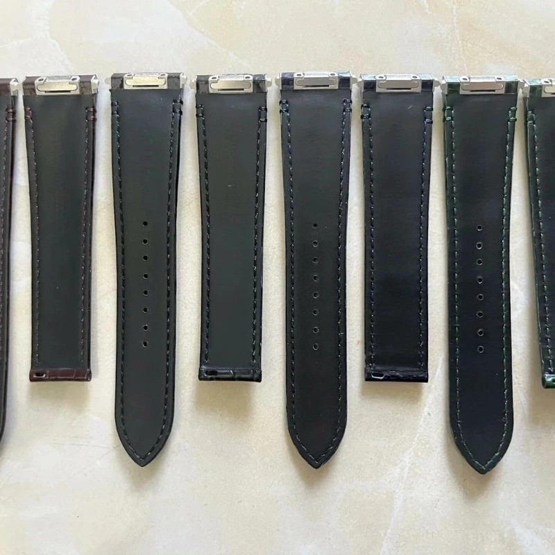 21mm Quick Change Croco Leather Watch Strap Fits New Cartier Santos Large
