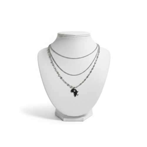 Izzy & Liv Silver Plated Layered Necklace Africa Elephant Nefertiti Pendants