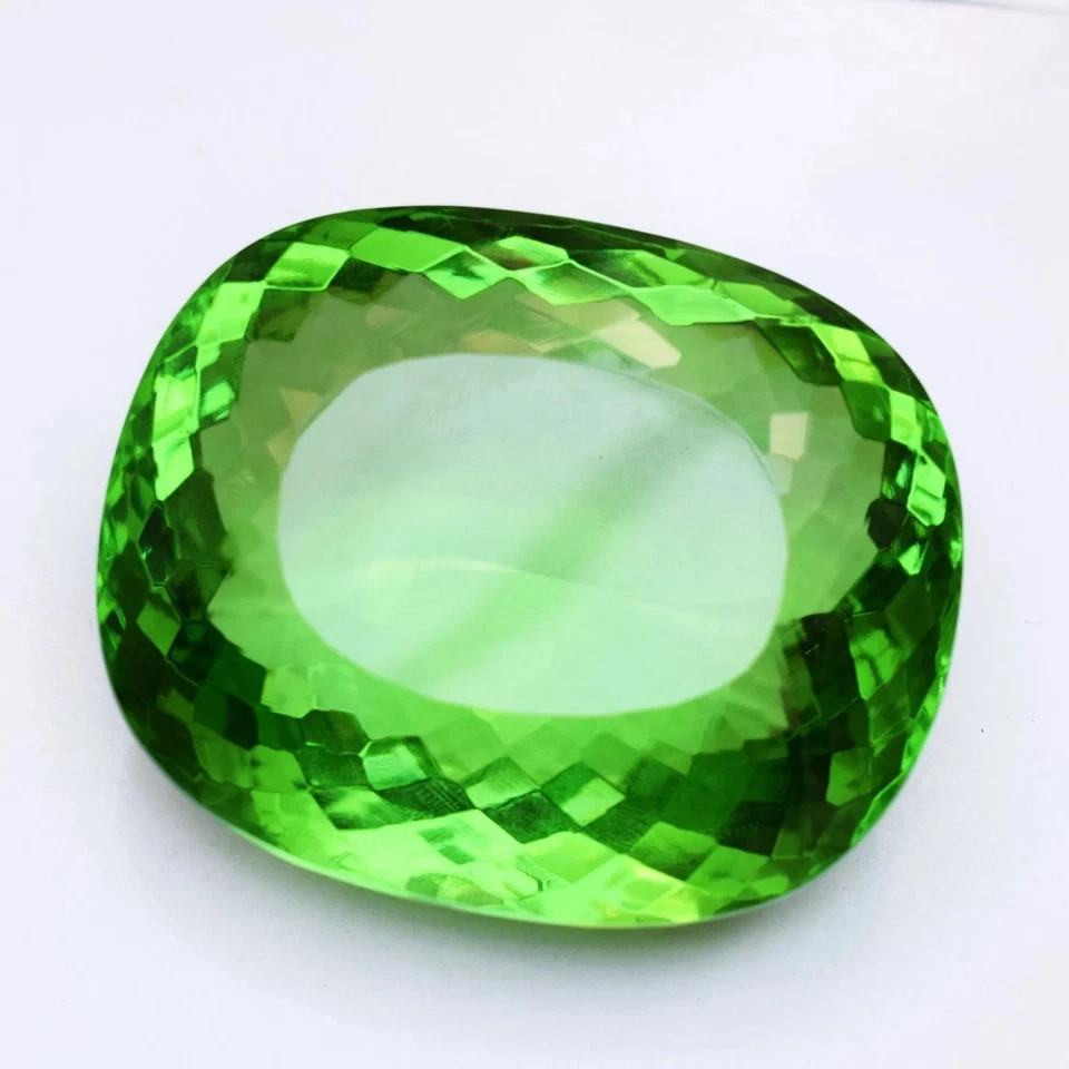 Huge 718 Ct Flawless Green Topaz Cushion Cut Certified Loose Gemstone