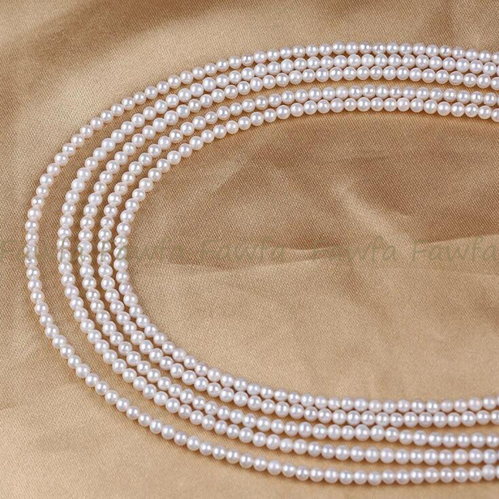 Genuine 2-3mm Natural Mini White Freshwater Pearl Round Loose Beads 15″ Strand