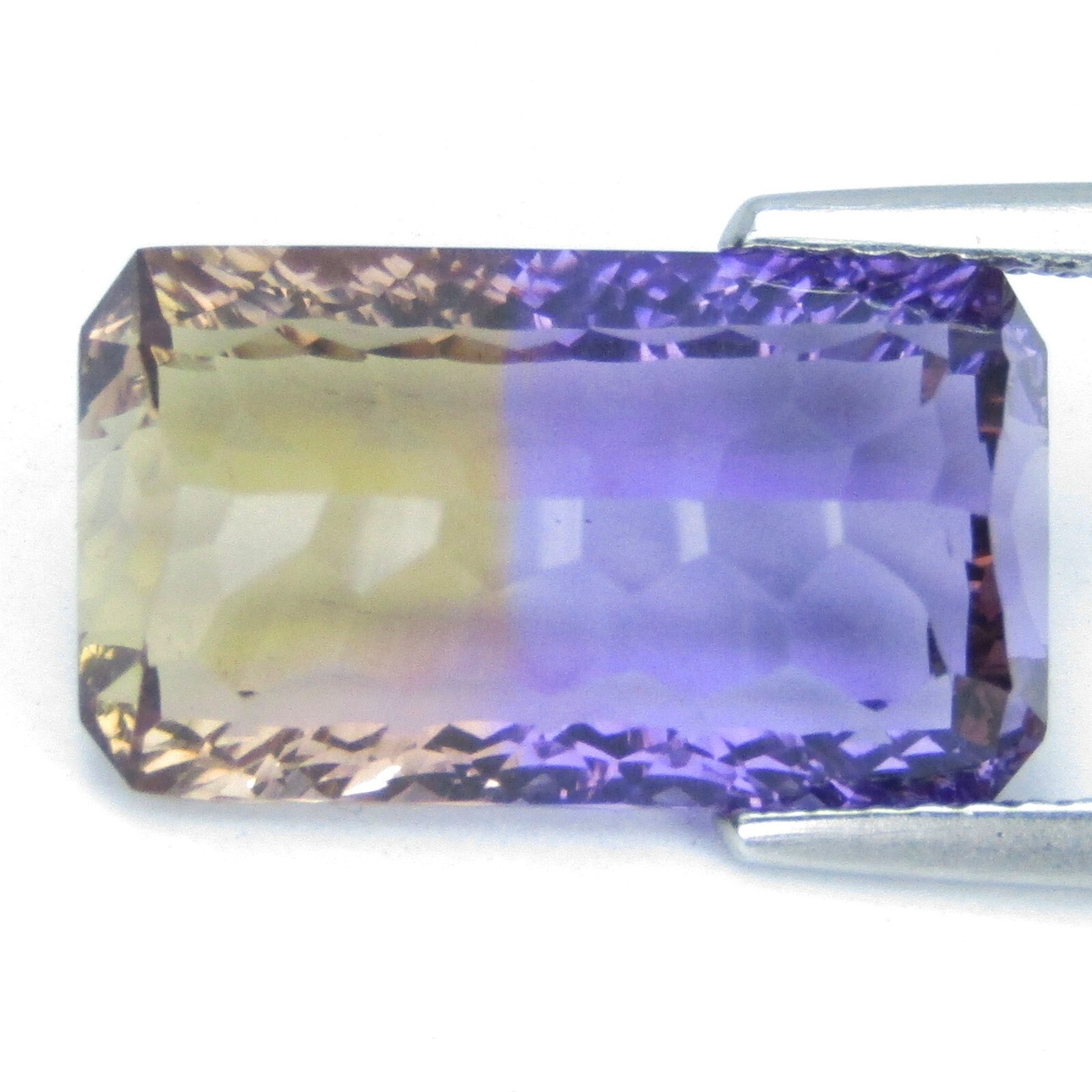 7.55Cts Sparkling Natural Ametrine 15.8x9x6.6mm Laser Cut Loose Bolivia Gemstone