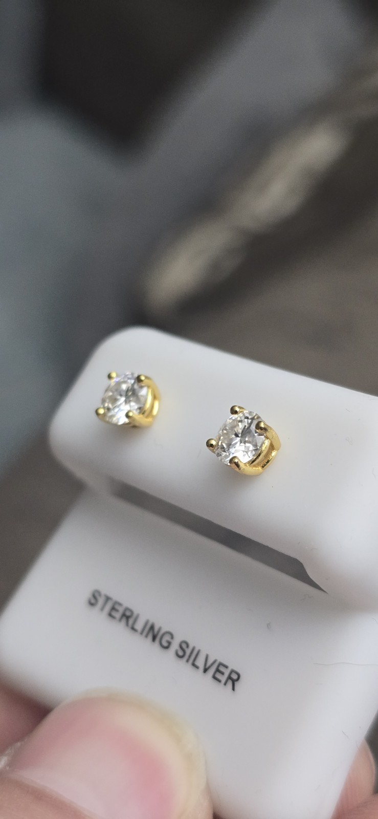925 Sterling Silver Round Diamond Stud Earrings Prong Set VVS D 0.85ctw