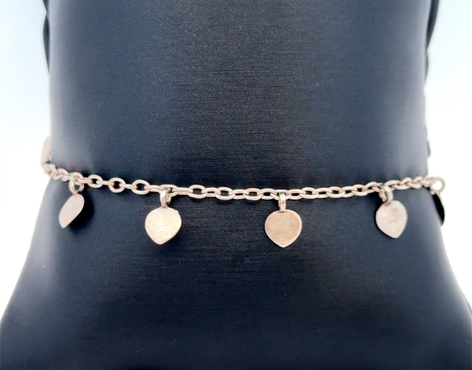 Designer Me&Ro 925 Sterling Silver Oval Link Chain 6.75″ Lotus Petal Bracelet