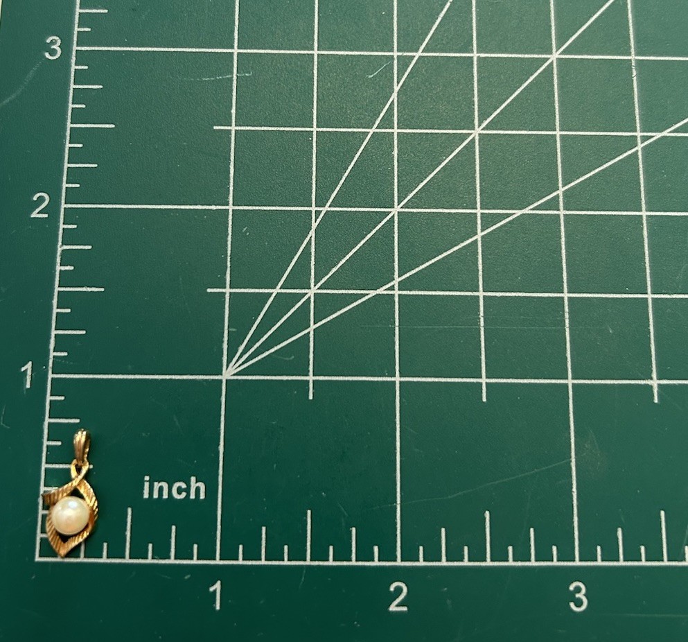 1.0 Gram 14K Yellow Gold Solitaire Pearl Pendant