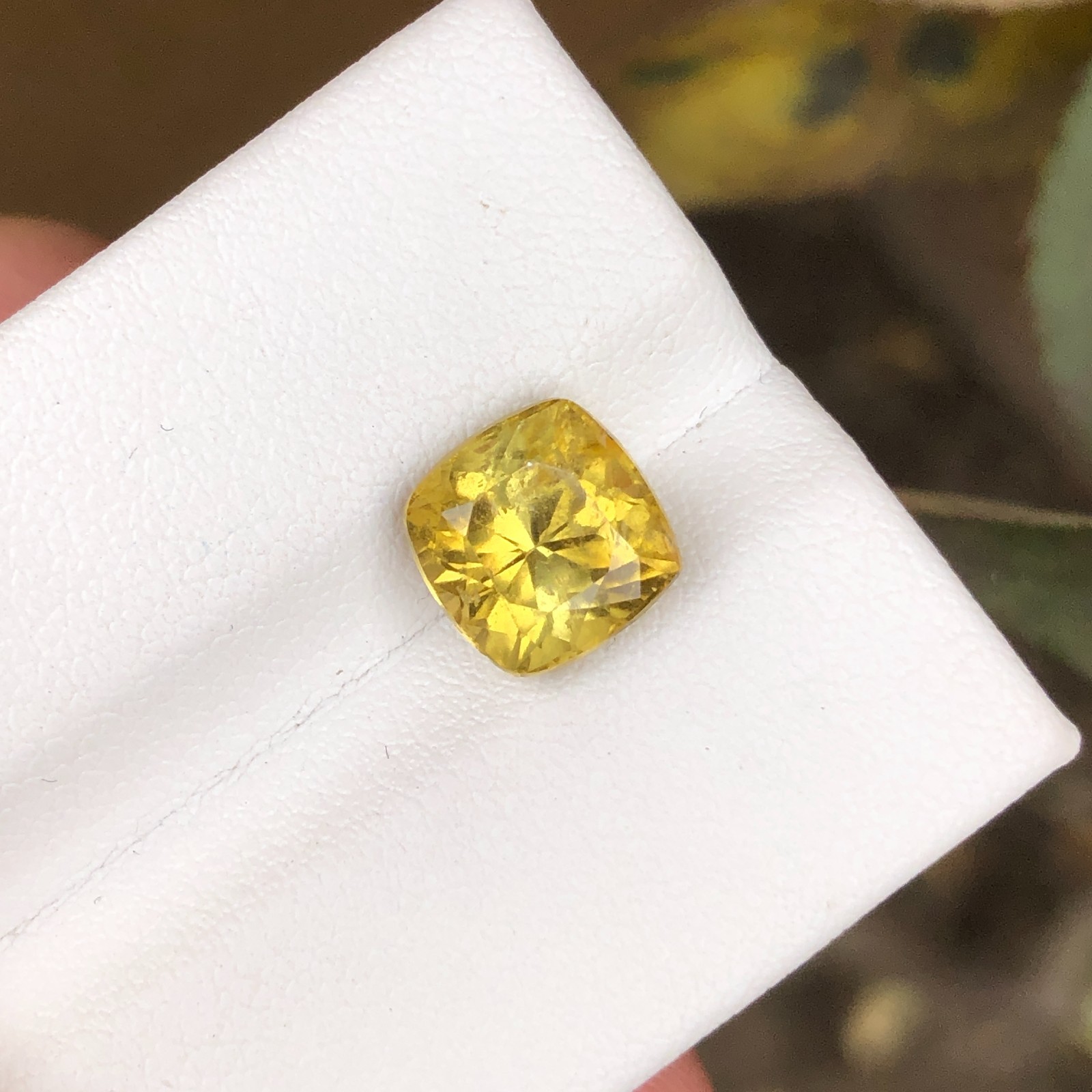 Natural 3.00 CT Yellow Tourmaline From Afghanistan Cushion Cut Loose Gemstone