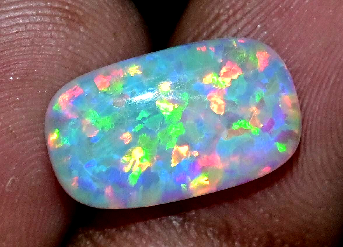 5.25 Ct Natural Ethiopian Fire Opal Certified Play of Color Untreated Gemstone