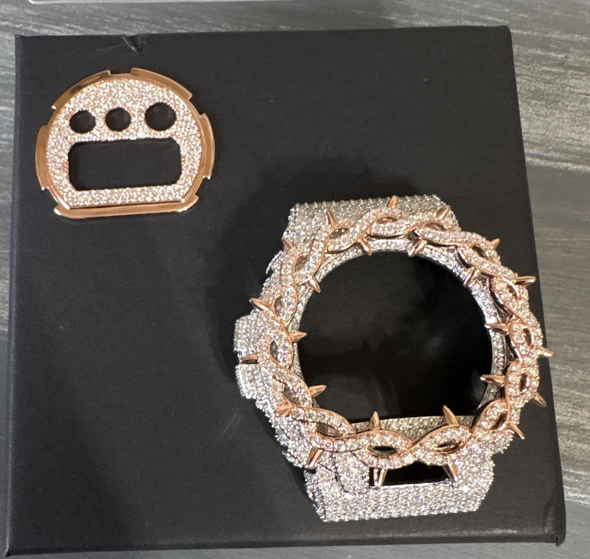 Rose Gold/Silver Iced Out Metal Bezel Set for Casio G-SHOCK DW-6900
