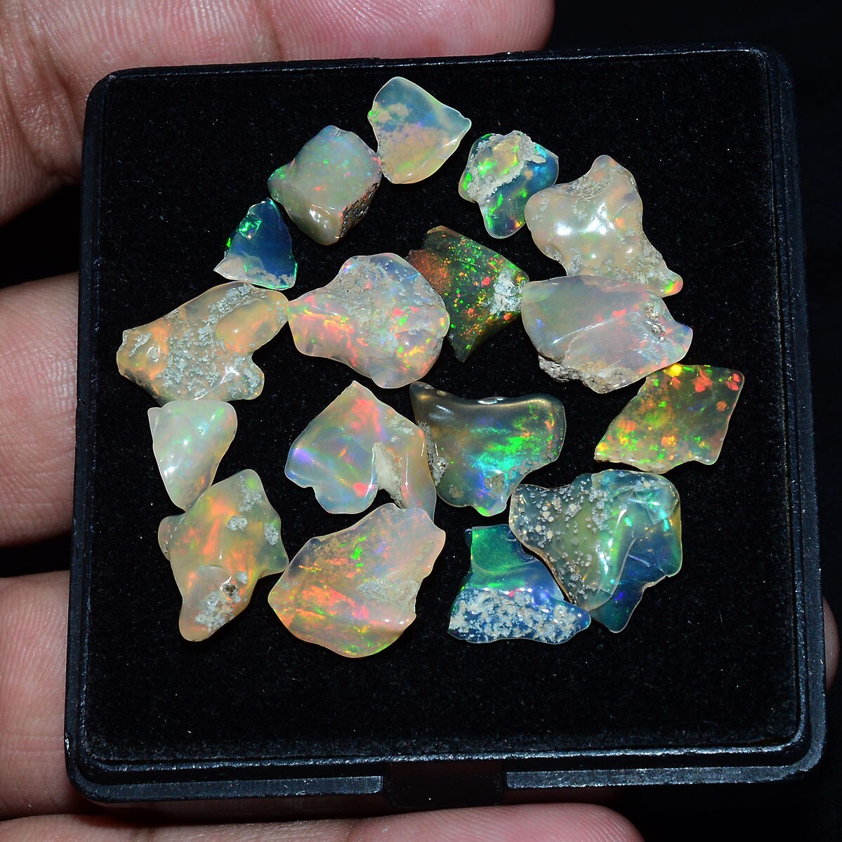17 Pcs Natural Ethiopian Opal Rough AAA+ Grade Jumbo Welo Fire Raw Gemstones Lot