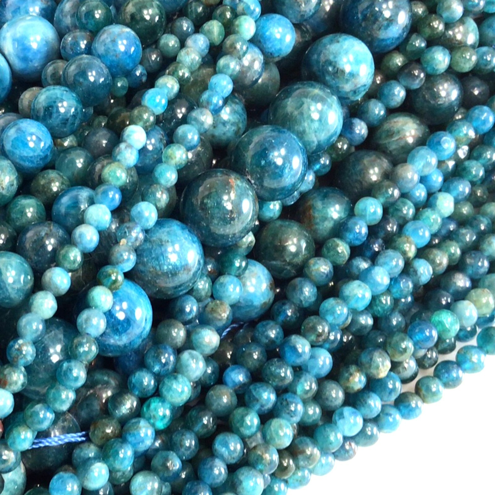 Blue Apatite Round Loose Bead 15″ 4mm 6mm 8mm 10mm 12 Beading natural Gemstone