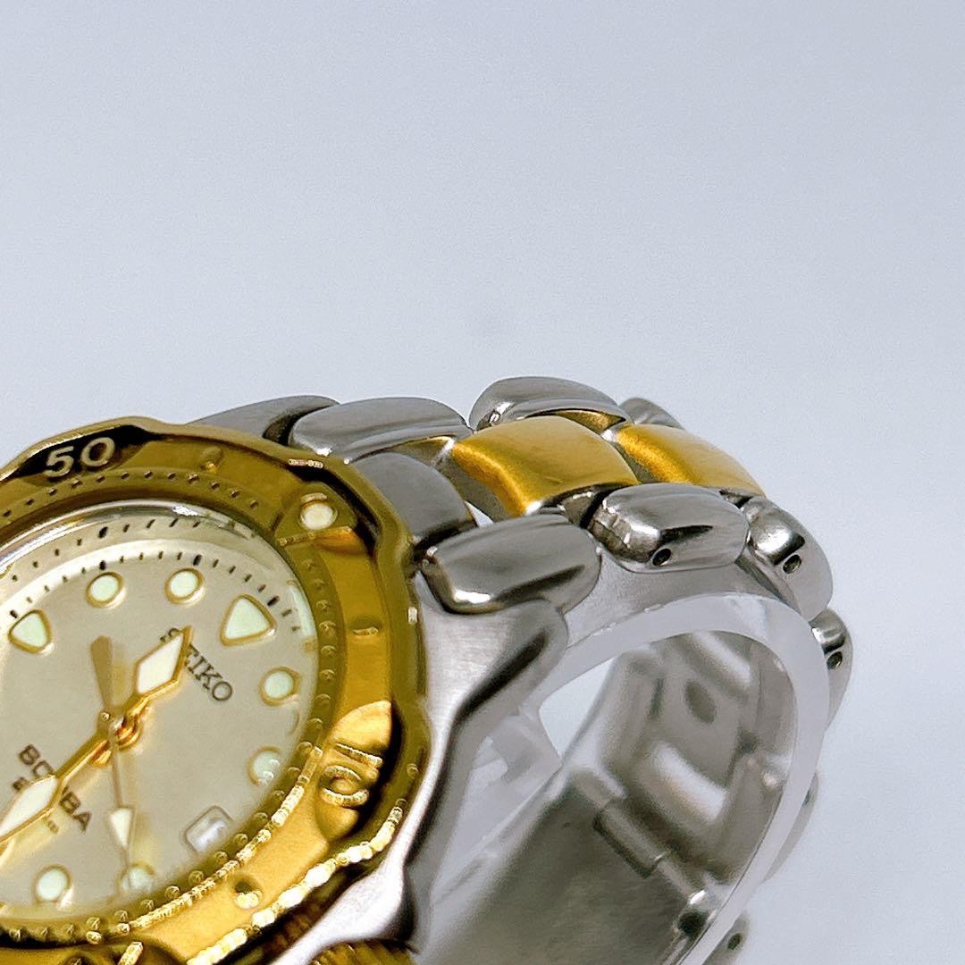 SEIKO Scuba 200m Diver Watch Two Tone Ladies 7N85-6010