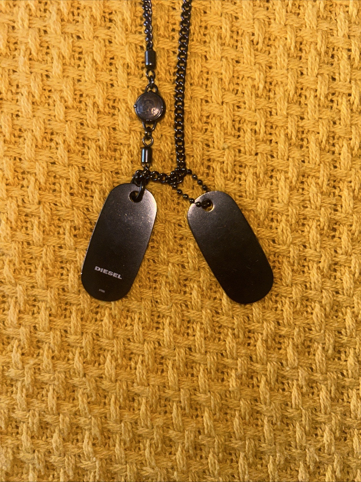 Diesel Brand Steel “1978” Dog Tags Necklace