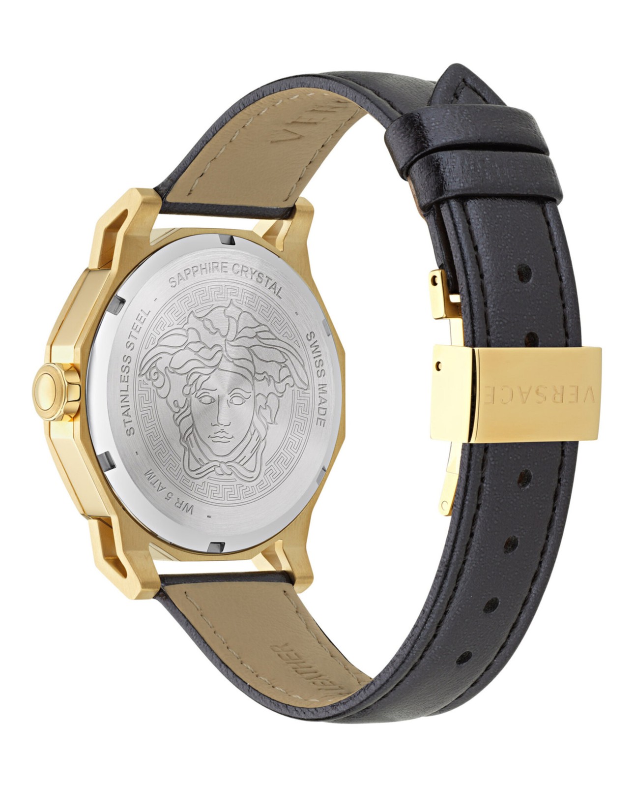 Versace Womens Medusa Deco Gold 38mm Strap Fashion Watch