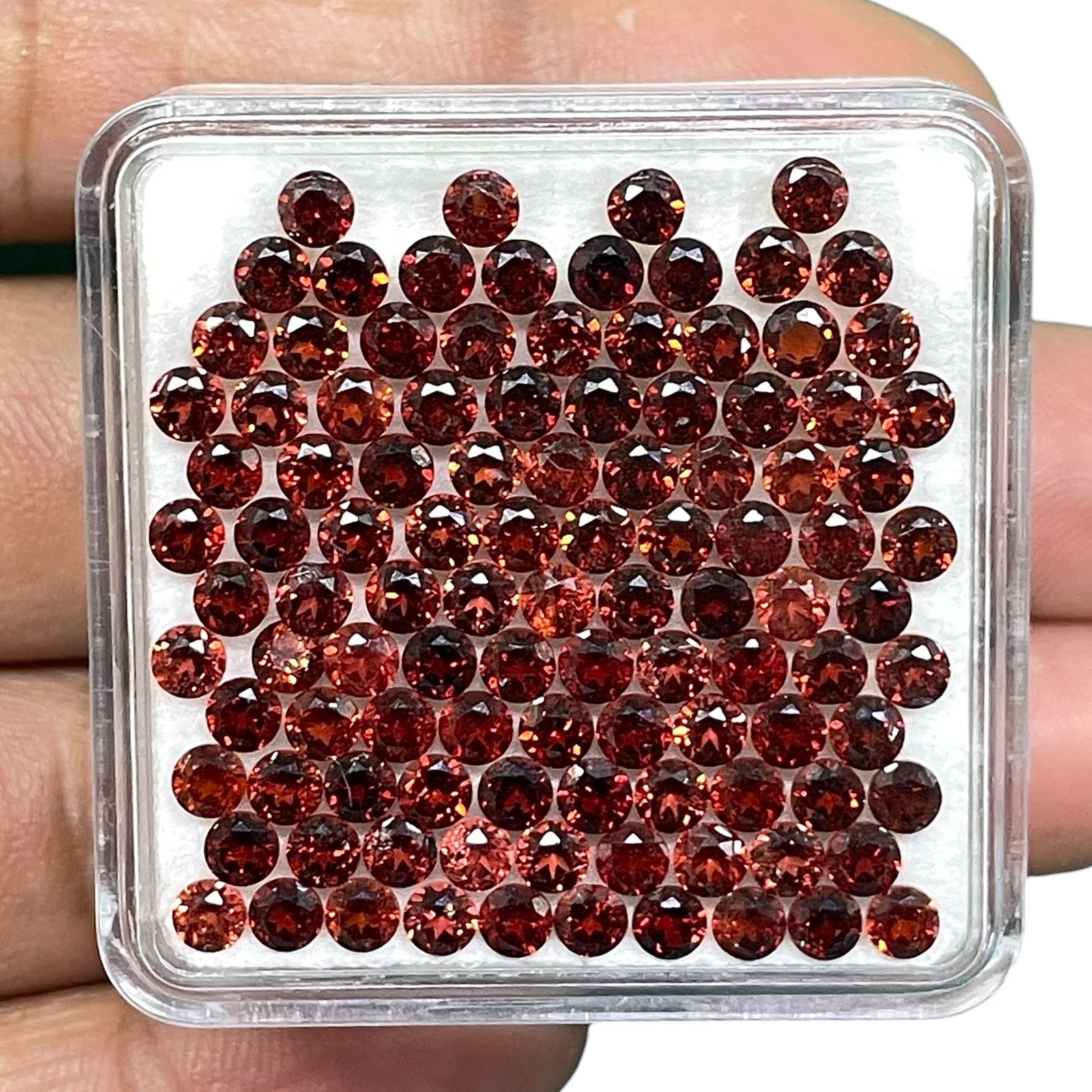 100 Pcs Natural Mozambique Garnet 3mm Round Cut Untreated Loose Gemstones Lot