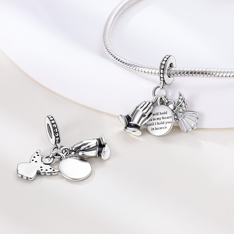 MULA European Faith Pendant DIY Charm CZ Fit Lady Bracelet 925 Sterling Silver