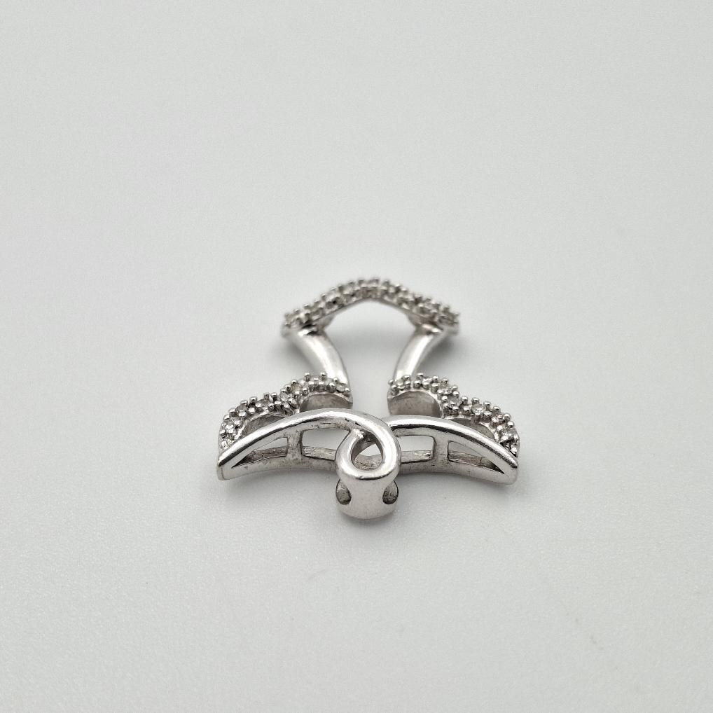925 Sterling Silver Round Diamond Accent Angel Outline Silhouette Slide Pendant