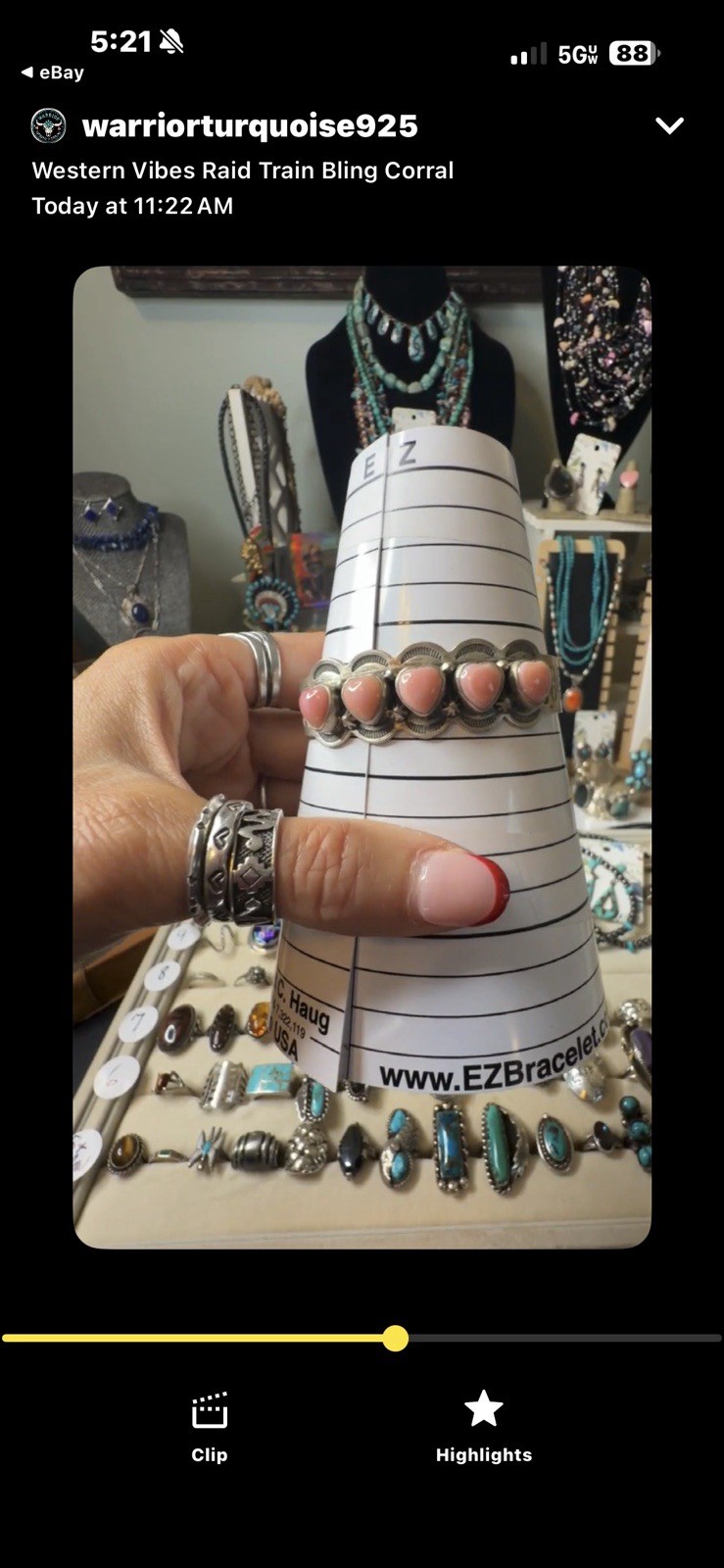 New Sterling Silver & Natural Pink Conch Heart Cuff Bracelet