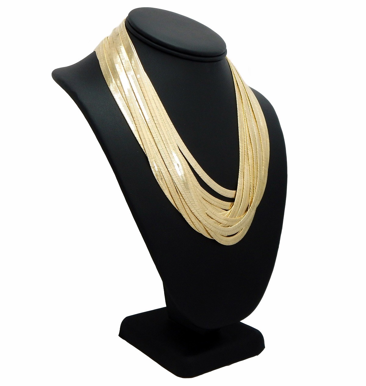 Wholesale 6mm Herringbone Chain Necklace 12 piece 18″ 20″ 24″ 30″ Gold Plated