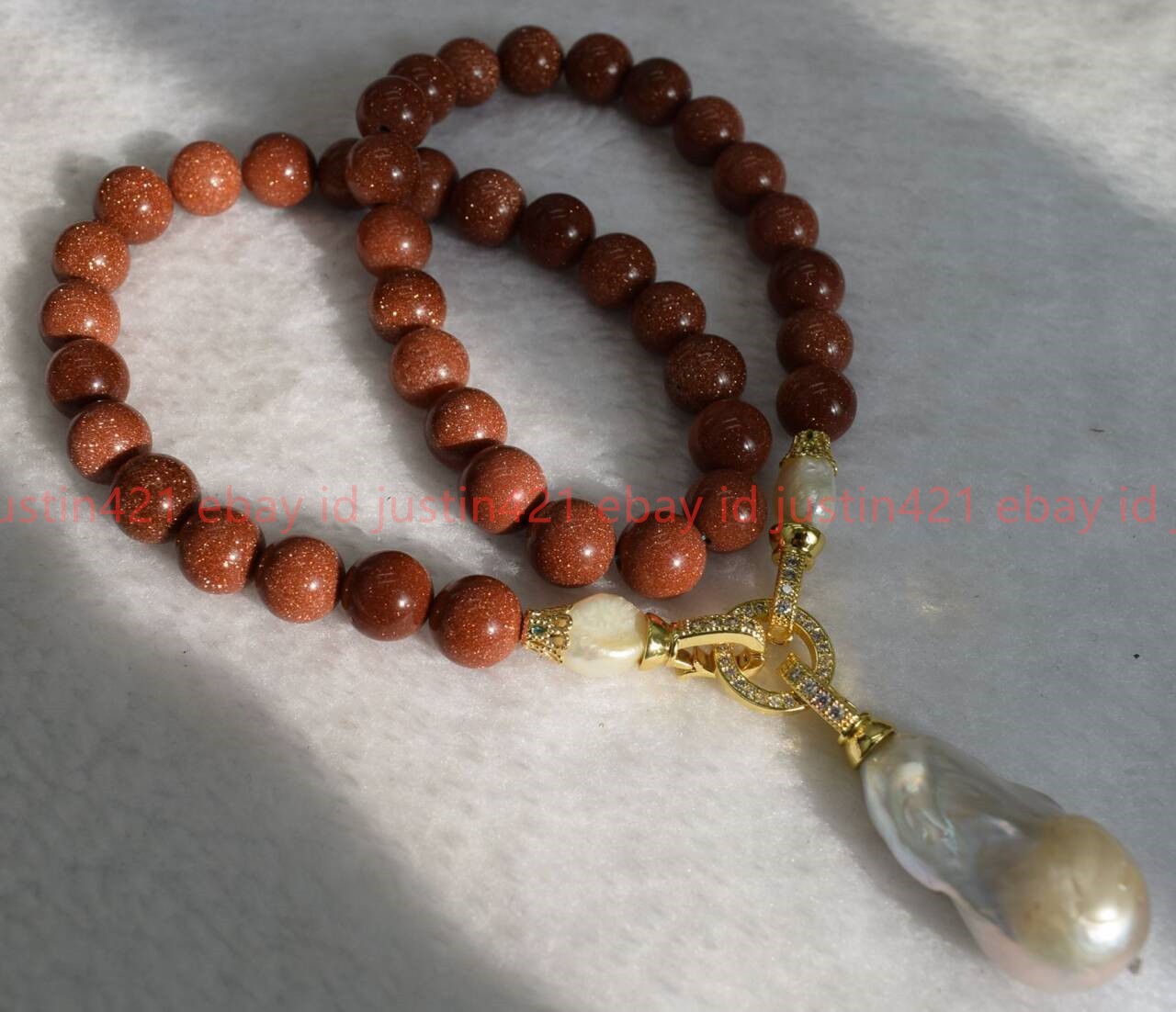 Natural 6/8/10/12mm Gold Sandstone Baroque Pearl Round Gemstons Necklace16-28in