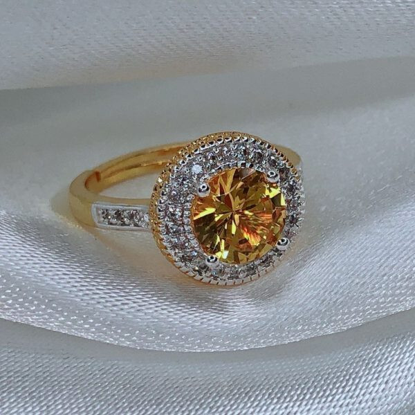  18k Adjustable Gold Diamond Ring Free UK Delivery New