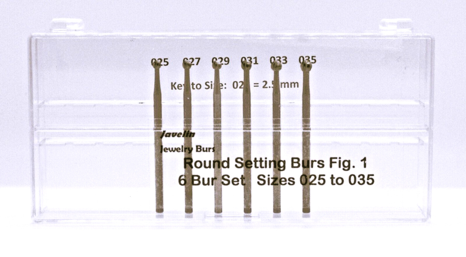 JEWELRY ROUND BUR MEDIUM SET, 6 PCS 025 TO 035, FIG 1, QUALITY BURS FOR JEWELERS