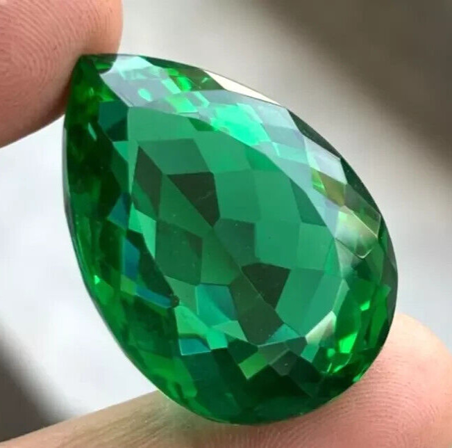AAA+ Large Green Emerald 97.20 Ct. Pear Cut Loose Gemstone Ring for Gift Women