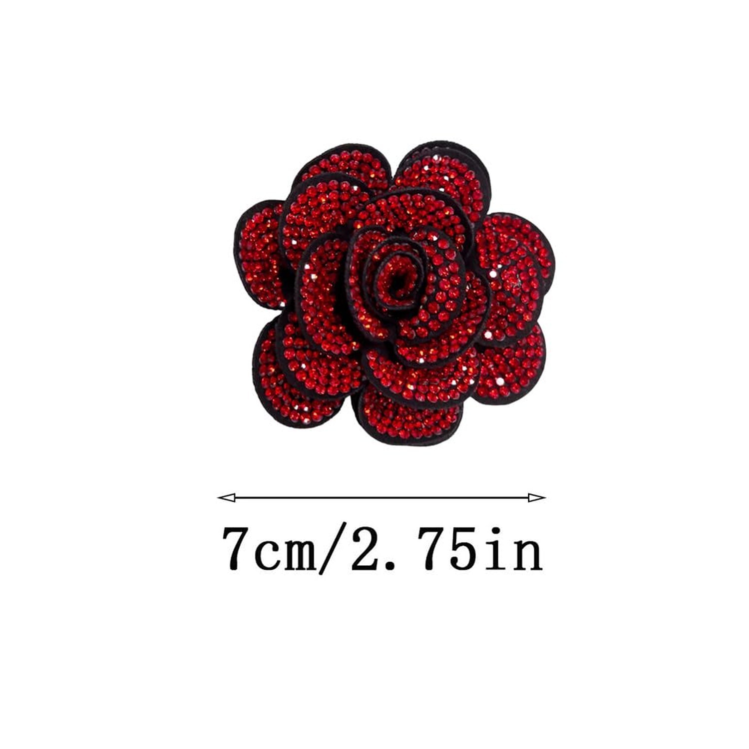 Rhinestone Rose Flower Brooch Lapel Pins for Women Her Fashion Crystal Camell…
