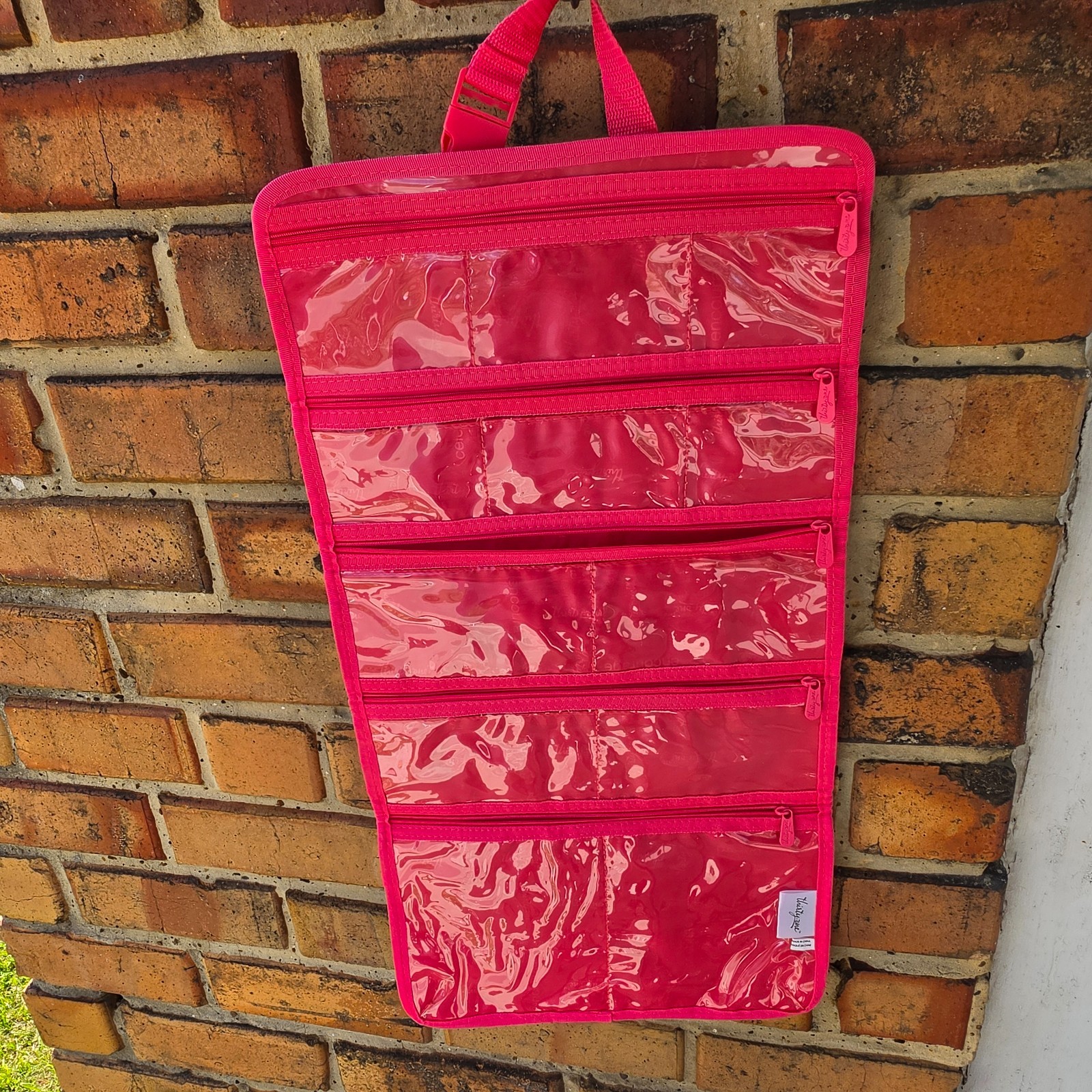 Thirty One gifts hanging jewelry organizer, Pink & White, new