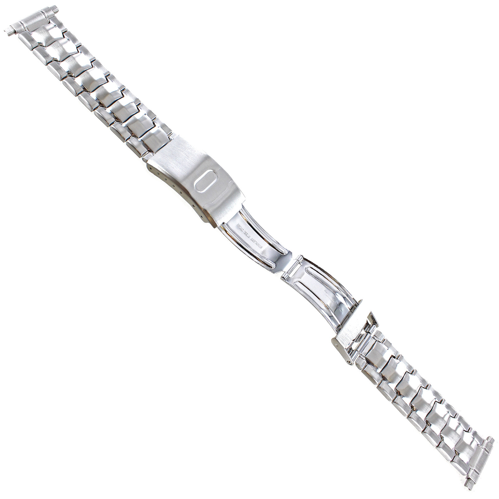 18-22mm Speidel Silver Stainless Fold Over Deployment Buckle Watch Band 1625
