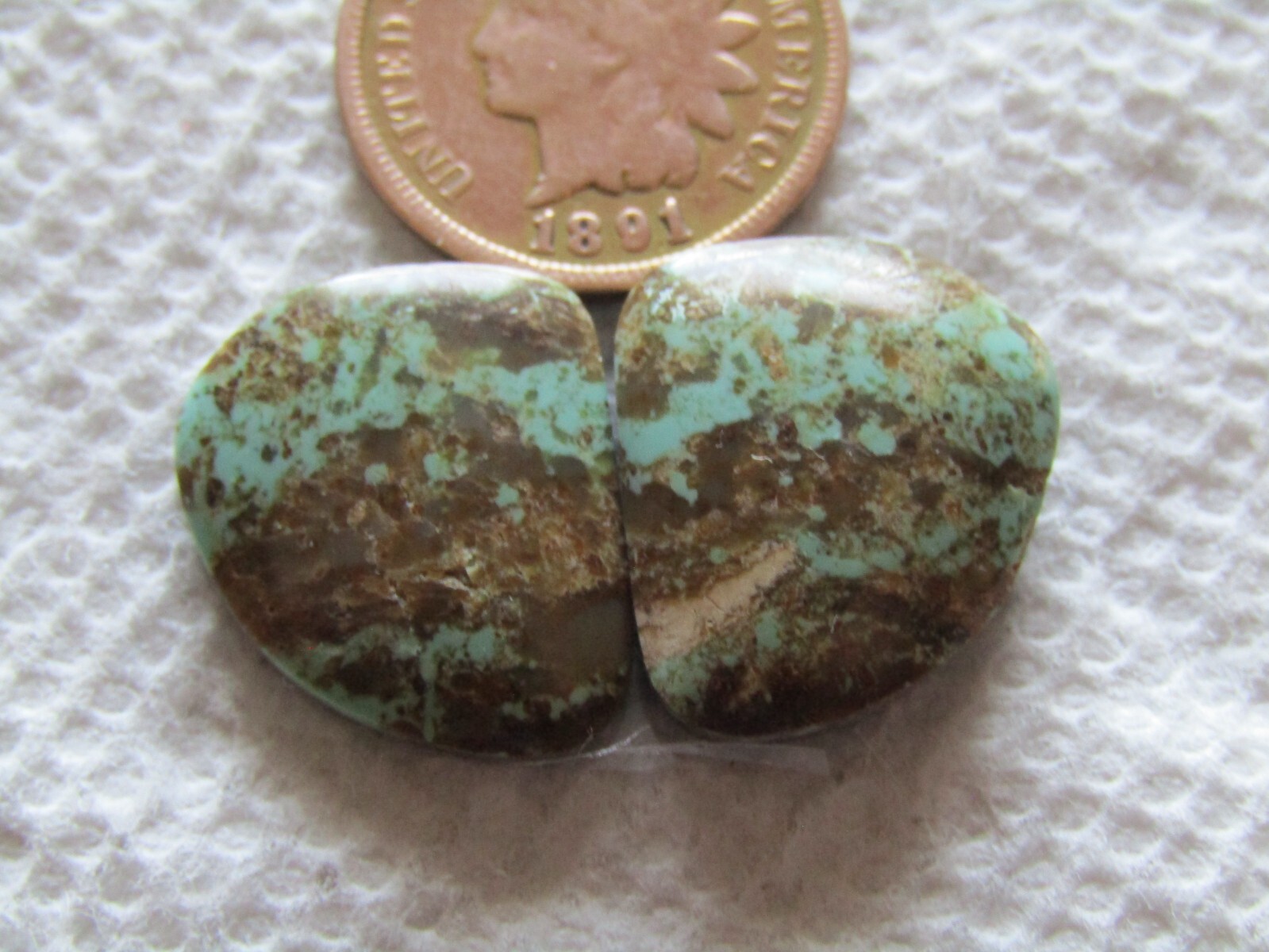 2 Baja Turquoise 17 carat Cabochon Blue Cab