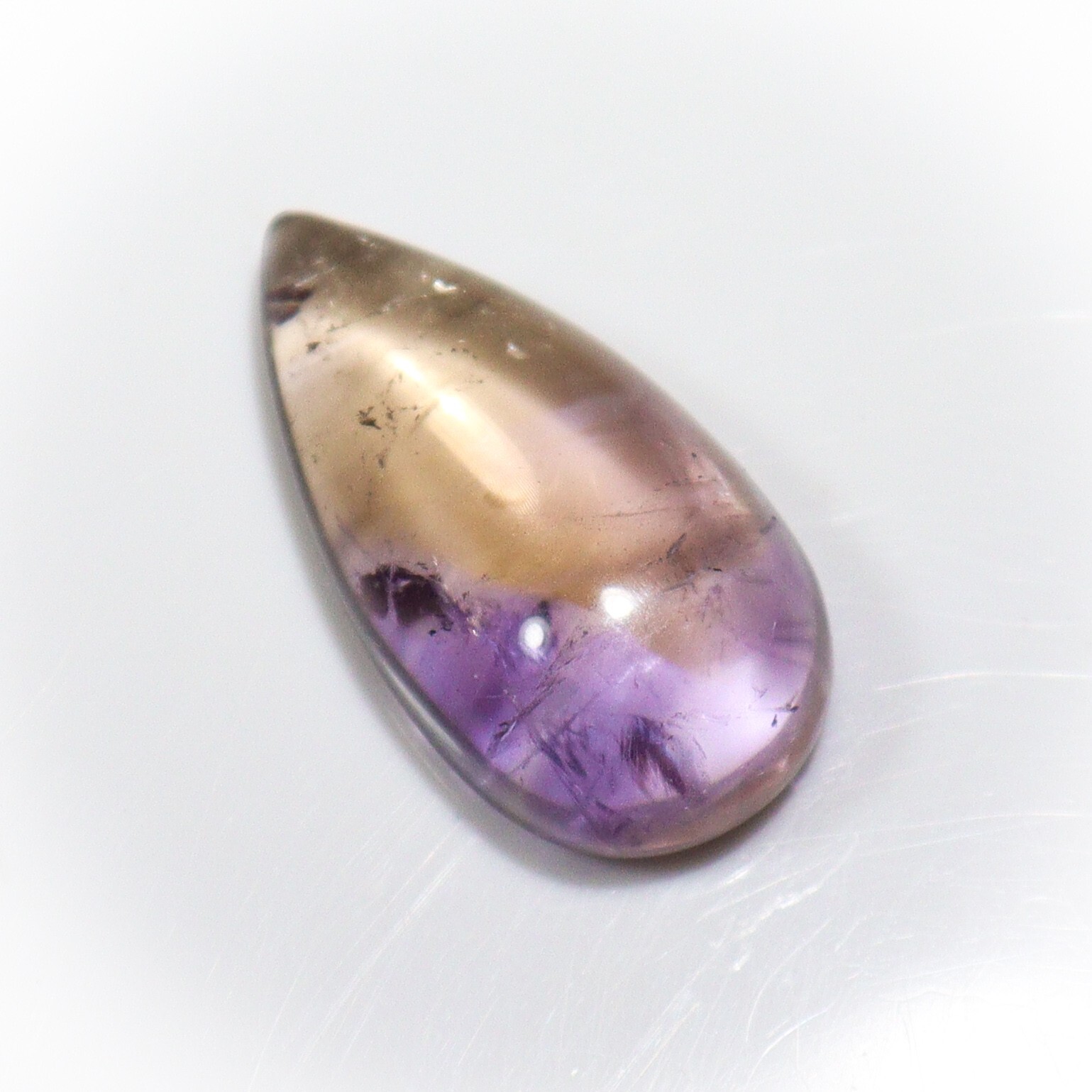 Natural Ametrine Cabochon 28.00 Ct Smooth Bicolor Gem for Elegant Jewelry
