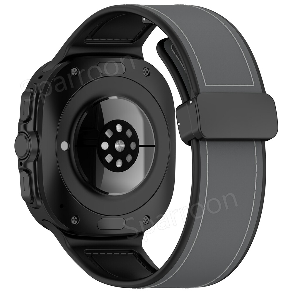 Magnetic Silicone Leather Strap Watch Band For Samsung Galaxy Watch 7 Ultra 47mm