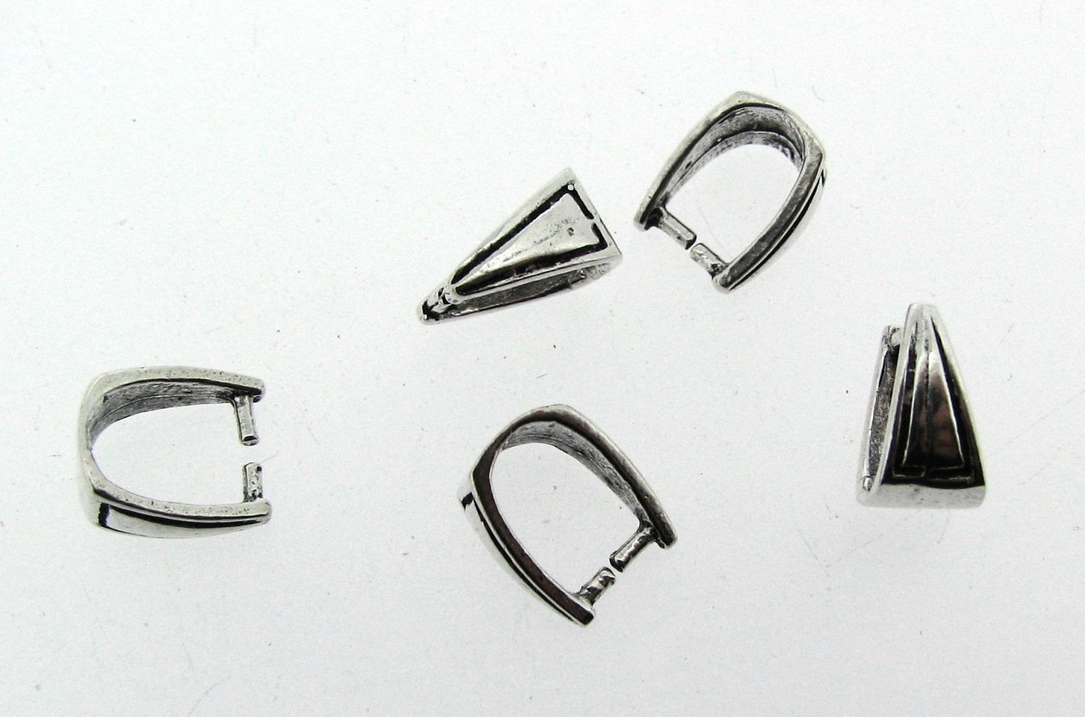 5 STERLING SILVER 10mm PINCH BAIL #B1