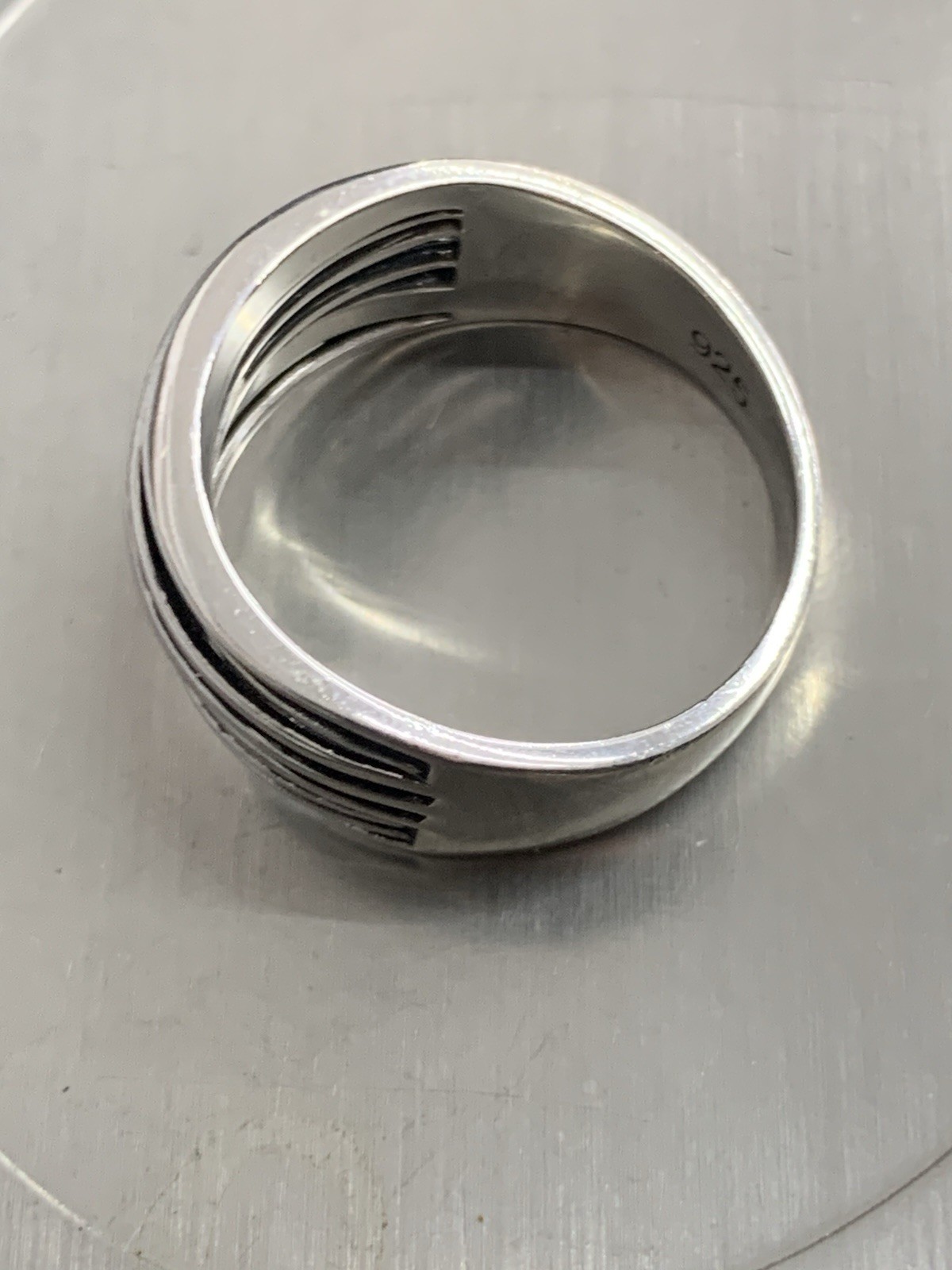 Sterling Silver Ring Hallmarked 925 Split Rod Front Band Size 11/6.7 Gram
