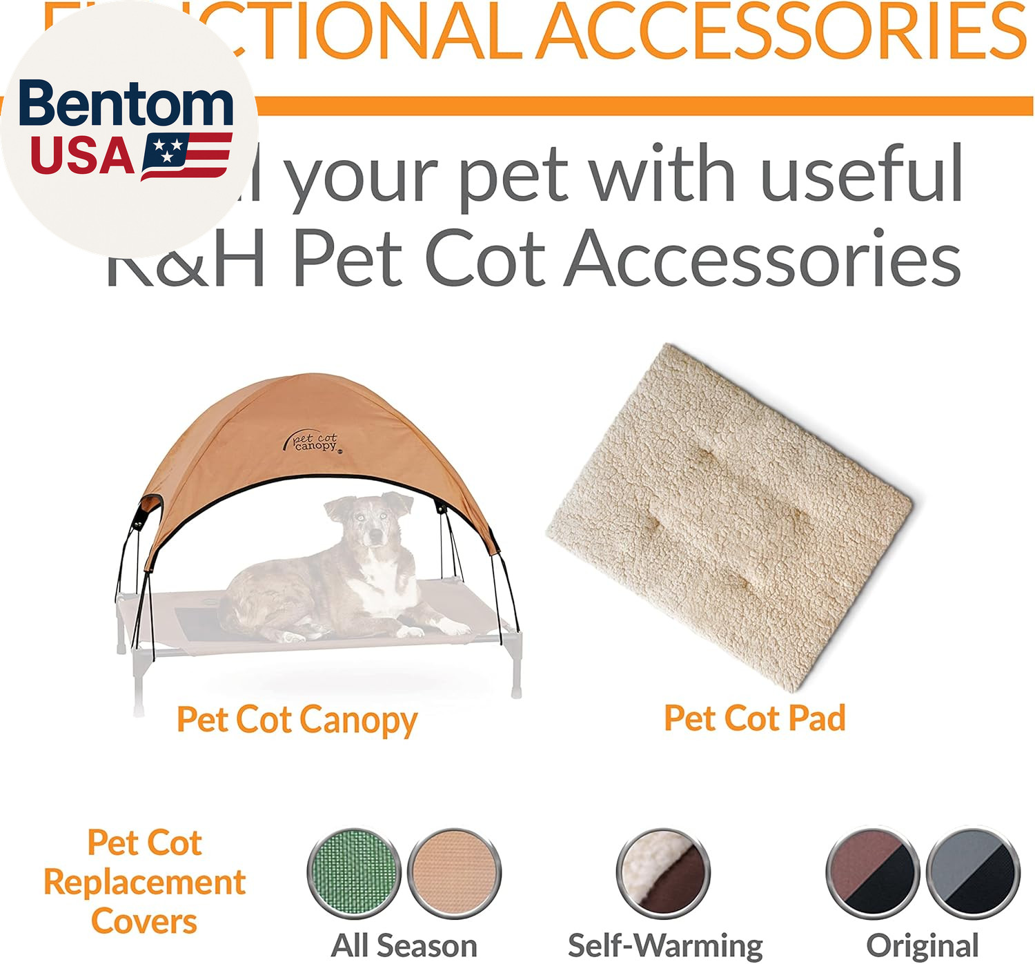Bolster Dog Cot, Cooling Indoor Outdoor Elevated Cot Hammock Dog Bed with Remova