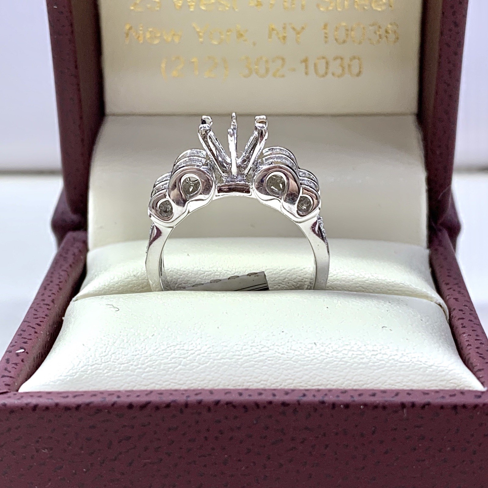 0.89ct Diamond Semi Mount Engagement Ring in 18k White Gold