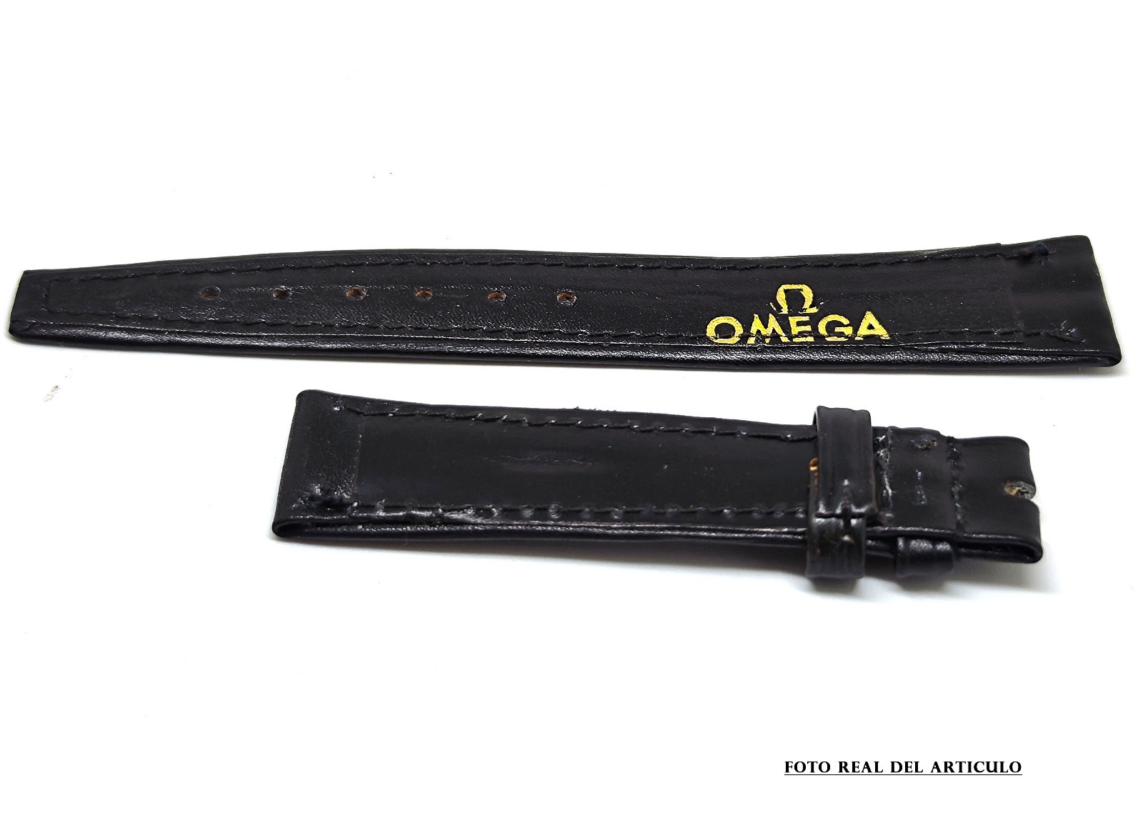 Replacement Vintage Watch Band Omega Lady Black 17Mm. Without Buckle. Swiss