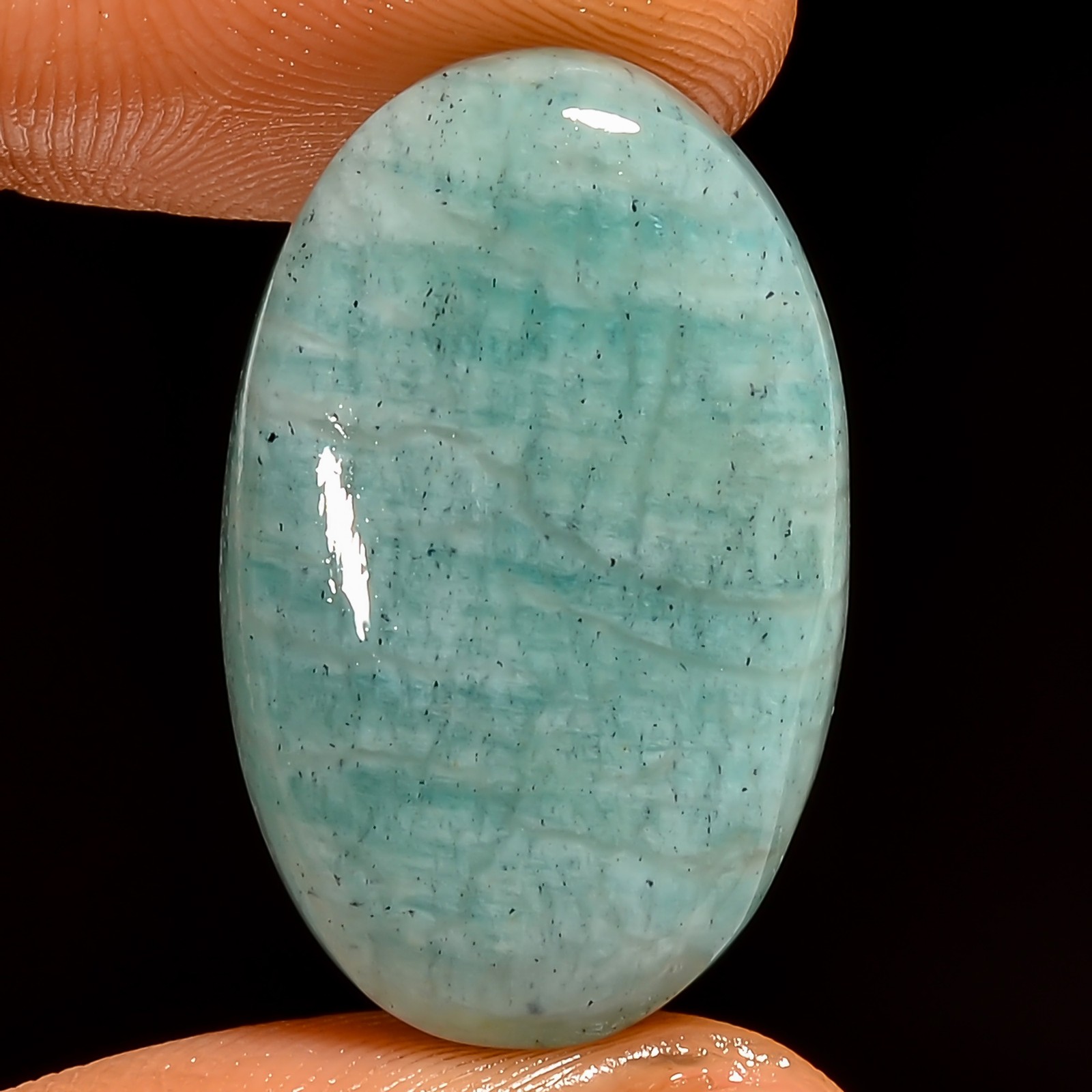 100% Natural Amazonite Oval Shape Cabochon Gemstone 23 Ct. 26X16X6 mm UG-5660