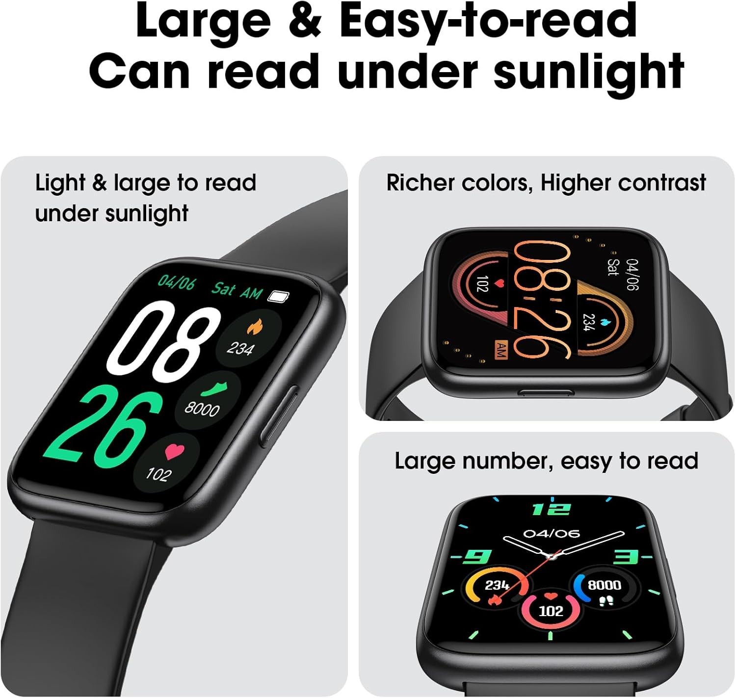 Pedometer Watch Senior Friendly No App/Phone Required, Waterproof Fitness Tra…