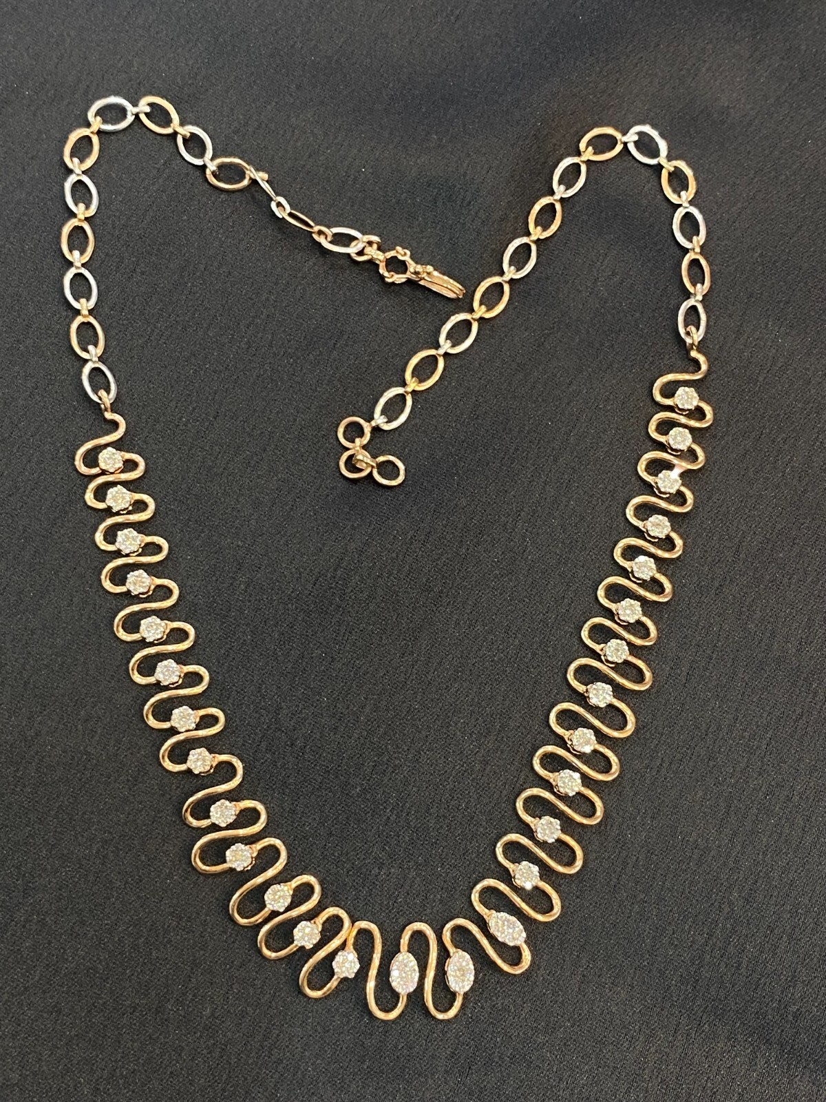 Stunning 1.50 Carats Round Brilliant Cut Natural Diamonds Necklace 14K Rose Gold