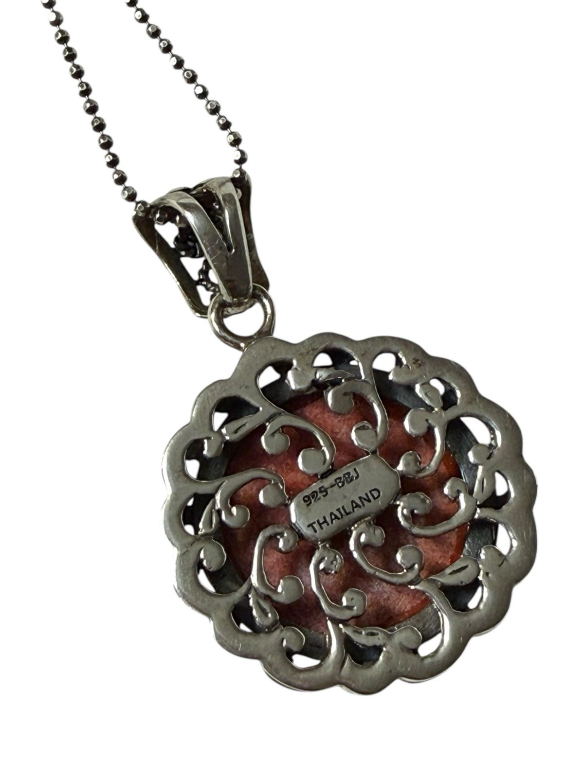 JTV BBJ Bangkok Ratnaraj Jewelers Sterling Silver Sponge Coral Necklace