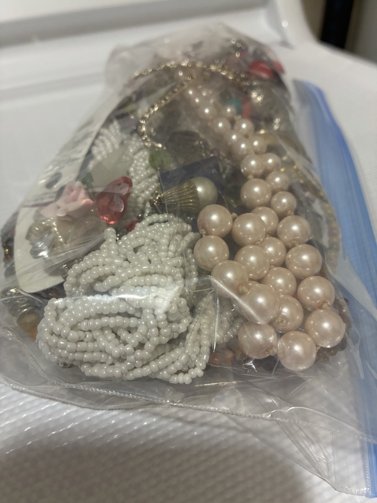 Mixed Costume Jewelry Lot Unsorted Variety Bag 1.43lb lot #6