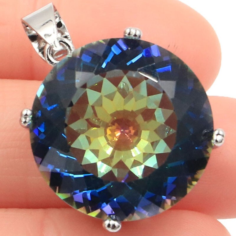 Buy 3 Get 1 Free Big Gemstone Alexandrite Topaz Peridot Tanzanite Silver Pendant