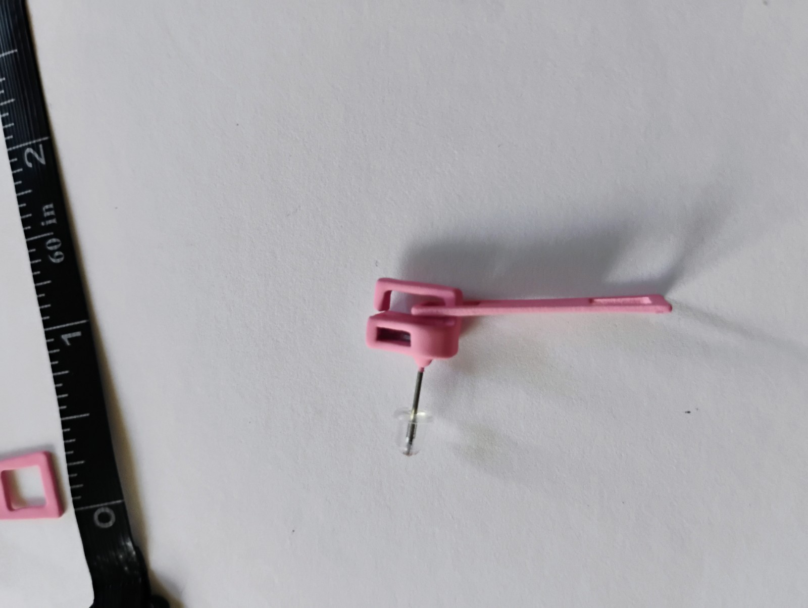 Pink Fashion Creative Zipper Lock Design Earrings.