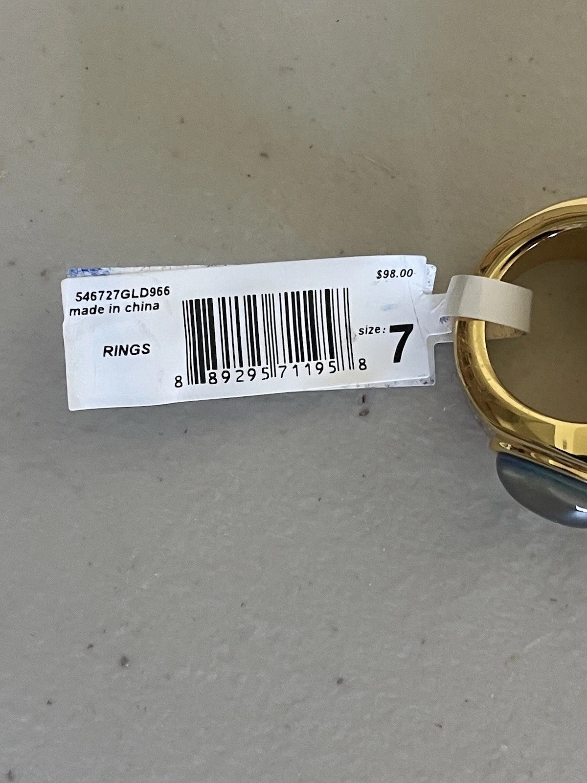 KURT GEIGER LONDON GOLD TONE CHUNKY MOOD RING SQUARE UN GREEN/ BLUE 7