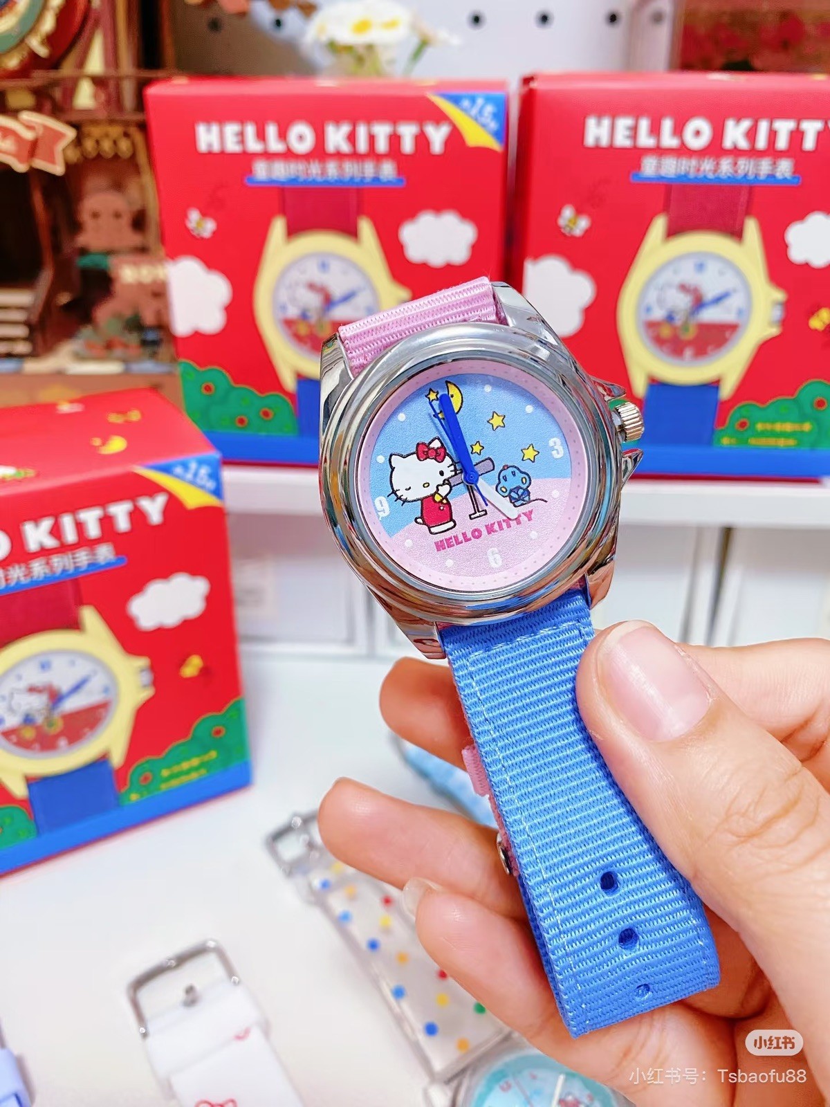 Sanrio Hello Kitty Nostalgic Childhood Quartz Watch Canvas Strap blind box Watch