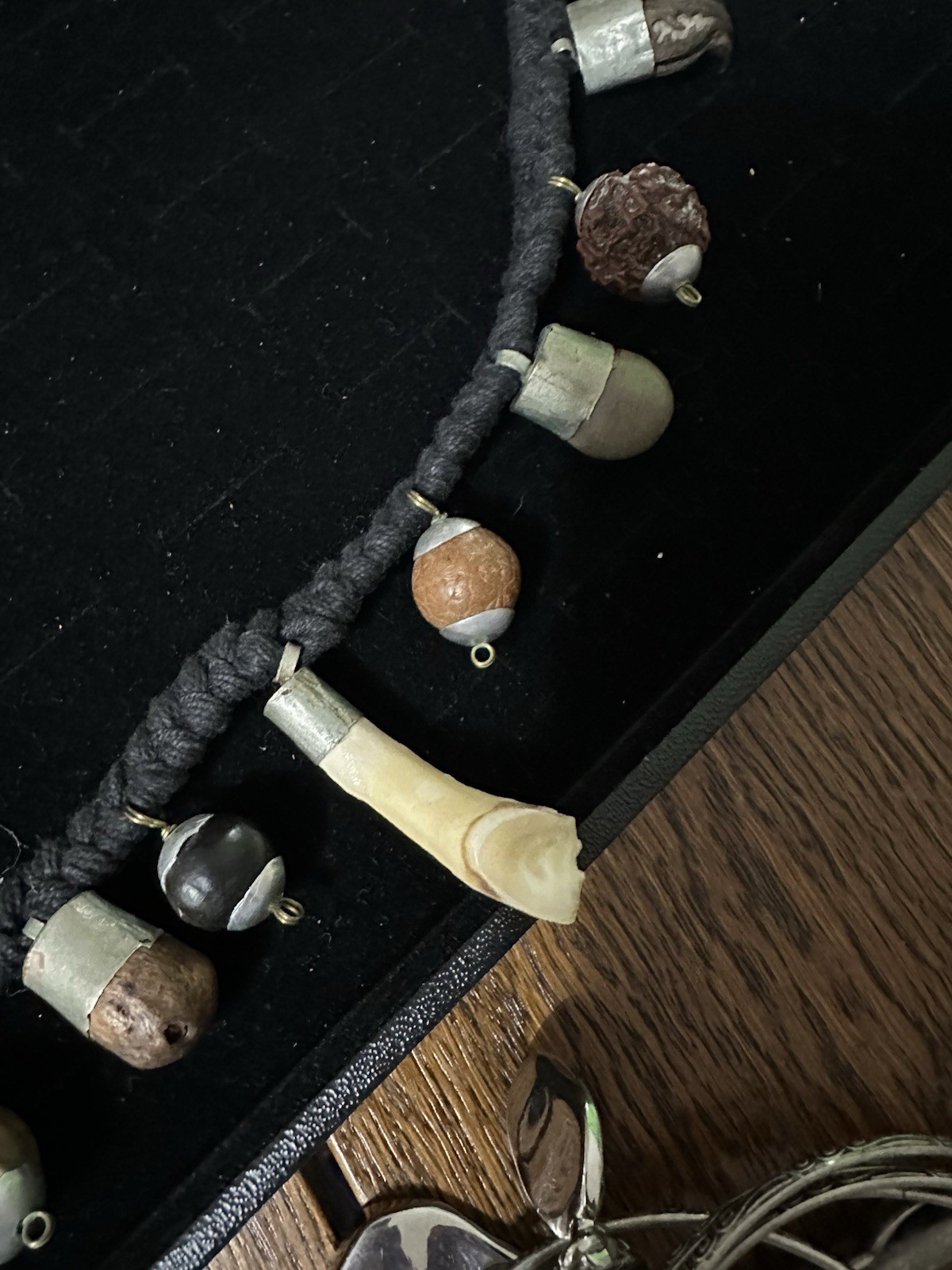 NEPAL or TIBETAN SHAMAN NECKLACE VARIED ITEMS TOOTH ATTACHED