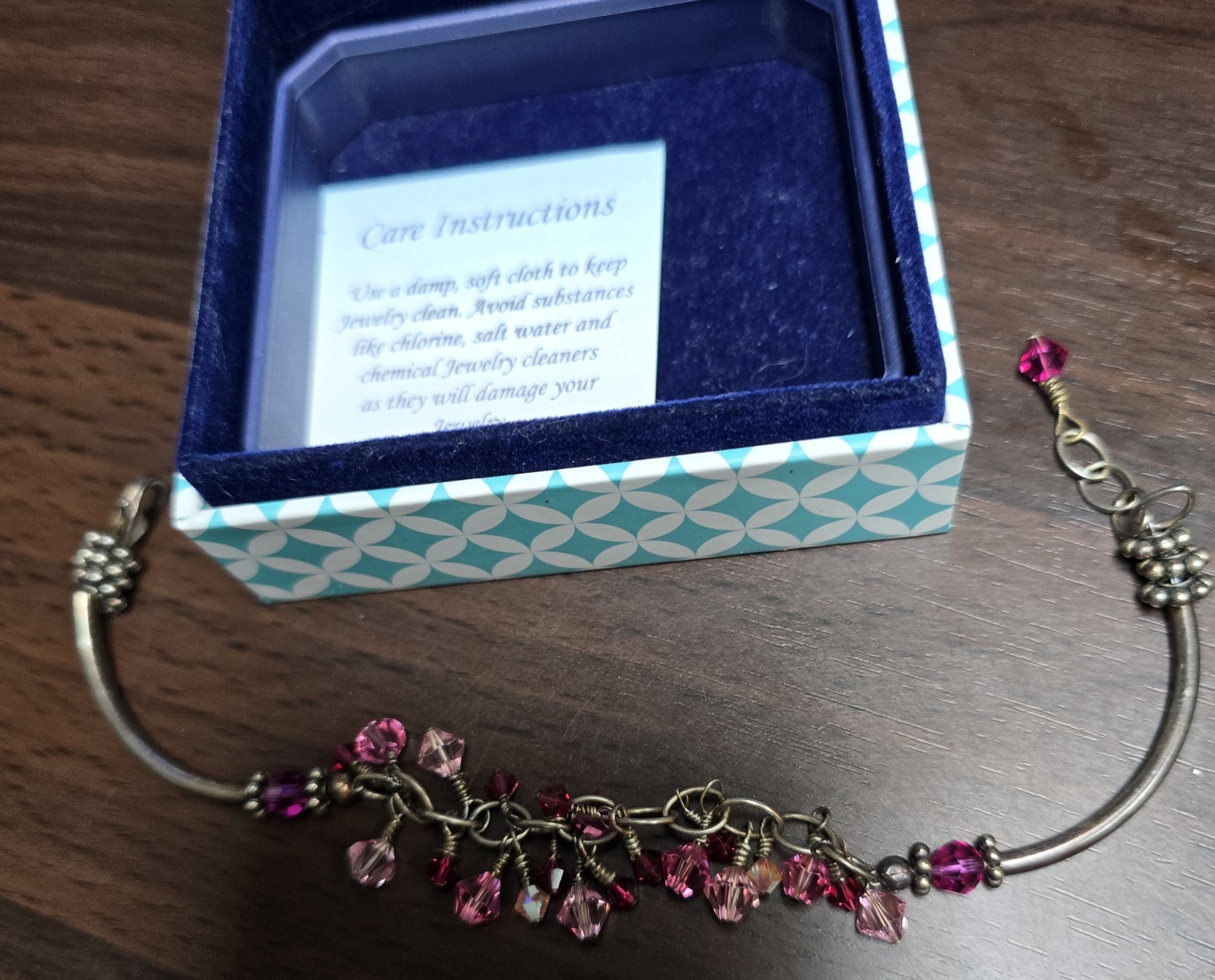 Bella Perlina Charm Bracelet 925 Sterling Silver, Pink, Red Translucent With Box